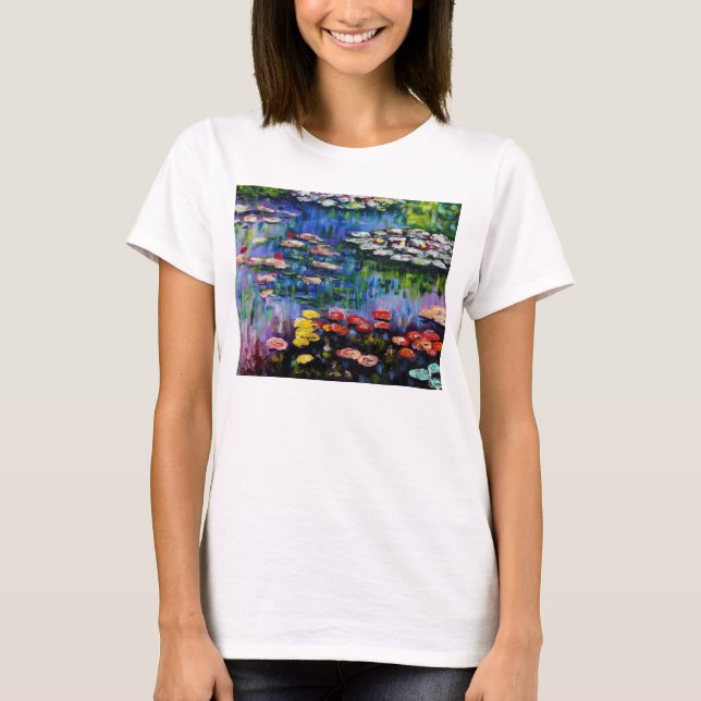 T-shirt pourpre de nénuphars de Monet (Devant)