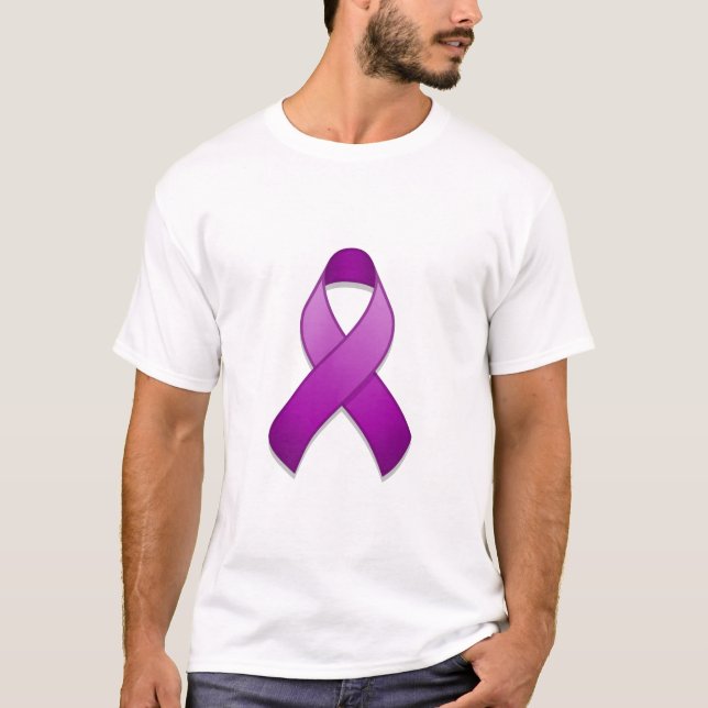 T-shirt pourpre de ruban de conscience (Devant)