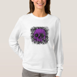 T-shirt pourpre et noir de crâne