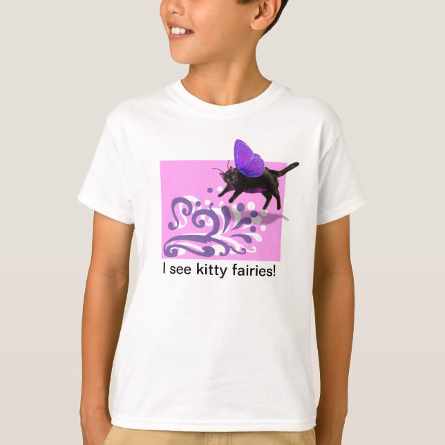 T-shirt pourpre rose de fée de minou (Devant)