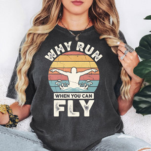 T-shirt Pourquoi courir quand vous pouvez nager Nageur Cou
