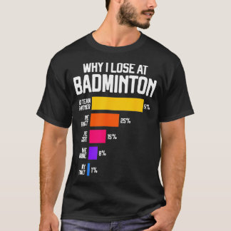 T-shirt Pourquoi j'ai perdu à Badminton Funny parle de Shu