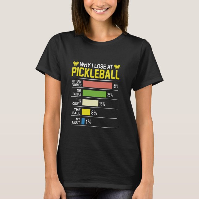 T-shirt Pourquoi J'Ai Perdu À Pickleball Funny Pickle Ball (Devant)