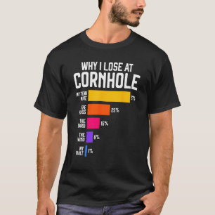 T-shirt Pourquoi je perds à Cornhole Humour Toss comme un