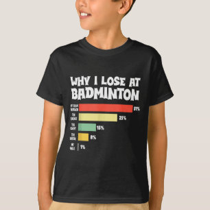 T-shirt Pourquoi je perds au badminton Excuses drôles Vola