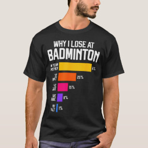 T-shirt Pourquoi je perds au badminton Excuses drôles Vola