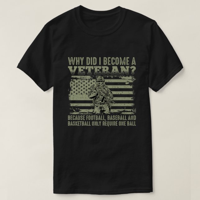 T-shirt Pourquoi suis-je devenu un vétéran du drapeau amér (Design devant)