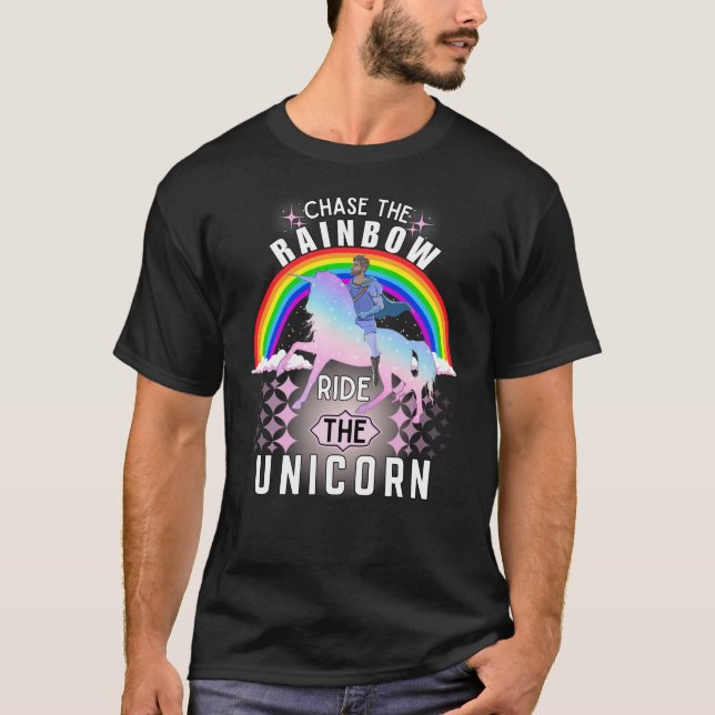 T-shirt Poursuivez l'arc-en-ciel, promenez les filles amou (Devant)