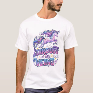 T-shirt Poussière d'étoile de licorne dans mes veines Rétr