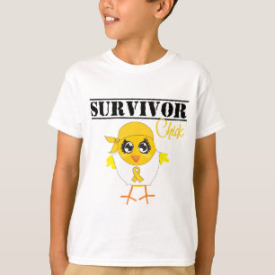 T-shirt Poussin de survivant de Cancer d'enfance