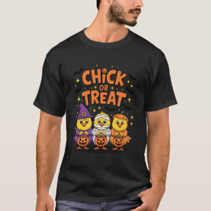 T-shirt Poussin ou friandise Citrouille de sorcière effray