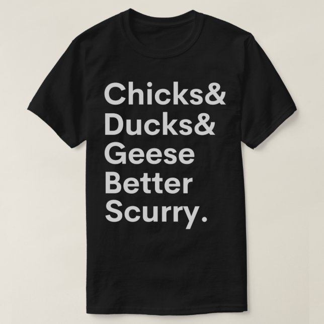 T-shirt Poussins et canards et oies mieux scurry (Design devant)
