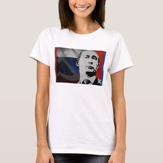 T-shirt Poutine avec drapeau russe (Devant)