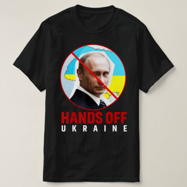 T-shirt Poutine met la main à l'Ukraine (Design devant)