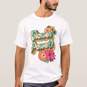 T-shirt Power 60s les années 70 Hippie Retro