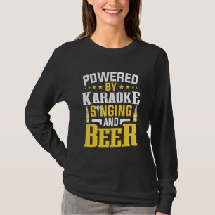 T-shirt Powered By Karaoke Singing Et Bière Microphone Sin
