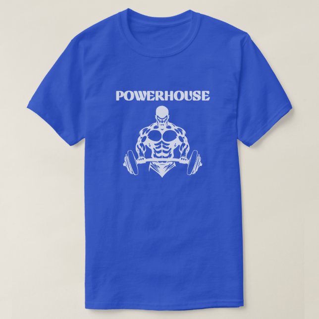T-SHIRT POWERHOUSE, DEEP ROYAL MEN'S BASIC  (Design devant)