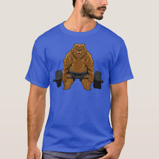 T-shirt Powerlifter Poids Barbell Deadlifter Bear Po