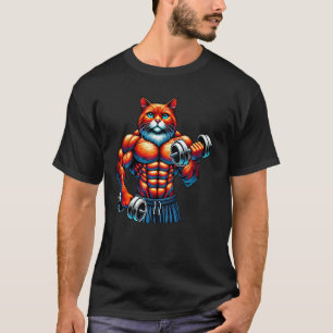 T-shirt Powerlifting de chat musculation gym entraînement
