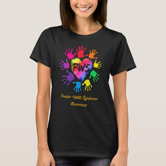 T-shirt Prader Willi - Mains de sensibilisation au syndrom (Devant)
