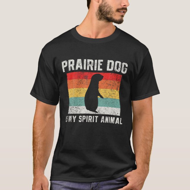 T-shirt Prairie Chien Retro Vintage (Devant)