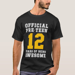 T-shirt Pré-Ado officiel, 12 ans d'être génial 12e