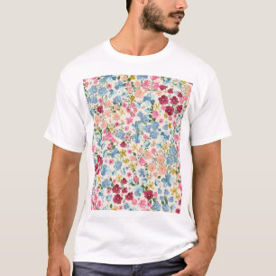 T-shirt pré du milieu de l'été, motif plante en fleurs.