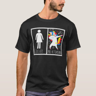 T-shirt Pré-K Enseignant Dabbing Unicorn Funny Retour À L'