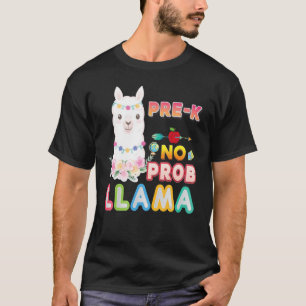 T-shirt Pré K No Prob Llama Problème Retour À L'École Enfa