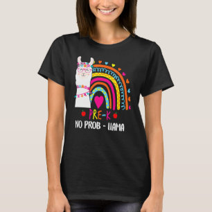 T-shirt Pré K No Prob Llama Professeur Arc En Arc Arc En A