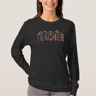T-shirt Pré K Professeur Leopard Appréciation Pour Les Fem