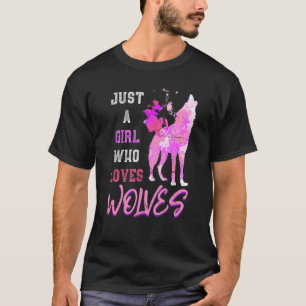 T-shirt Prédateur Animal Hurlement Loup Femmes Filles Colo