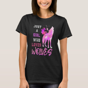 T-shirt Predator Animal Howling Wolf Femmes Filles colorée