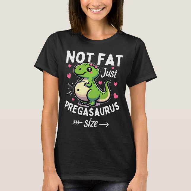 T-shirt Pregasaurus Dinosaur Grotte mignonne T-Rex Gros Pl (Devant)