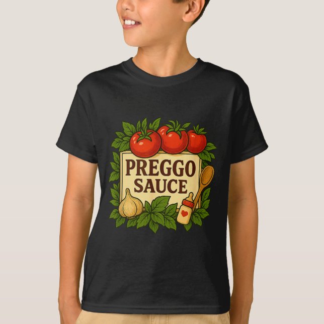 T-shirt Preggo Sauce Costume Funny Pregnancy Announcement  (Devant)