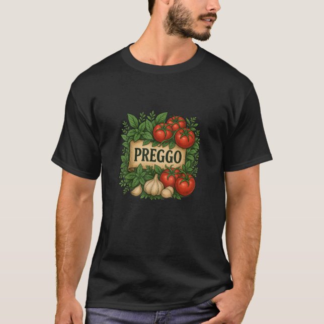 T-shirt Preggo Sauce Costume Pregnancy Announcement Prego  (Devant)