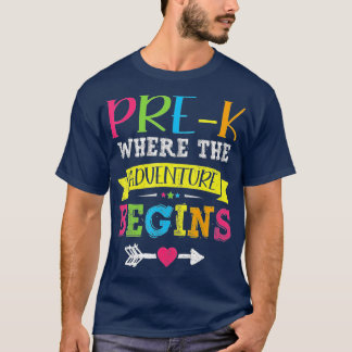 T-shirt PréK drôle où commence l'aventure