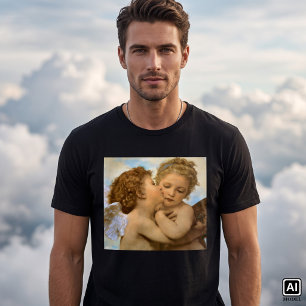 T-shirt Premier Baiser (détail d'ange) de Bouguereau