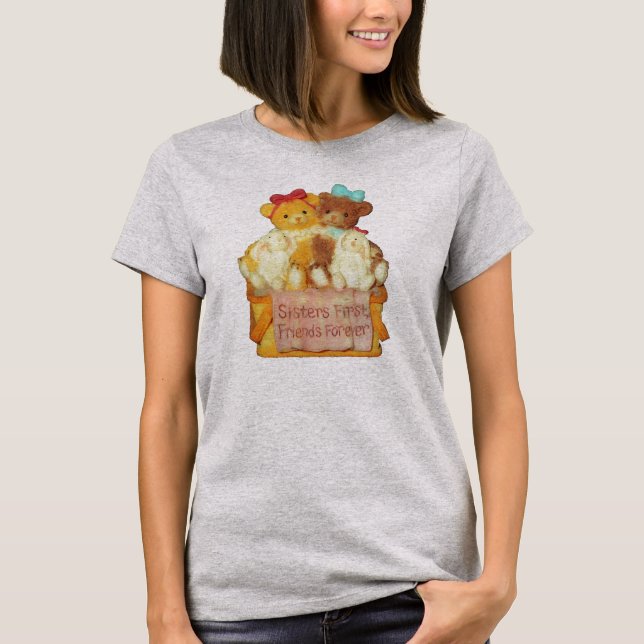 T-shirt Premier d'amies de soeurs nounours pour toujours (Devant)