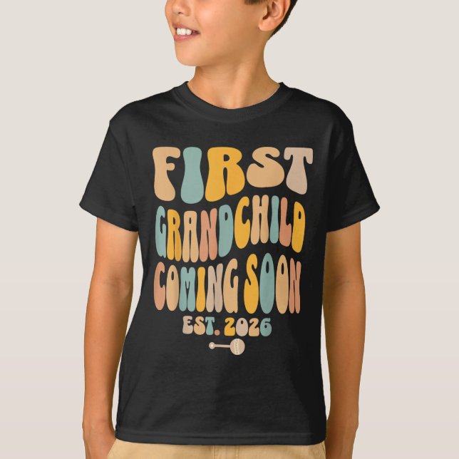 T-shirt Premier Enfant À Venir Bientôt 2026 Faire-part Béb (Devant)