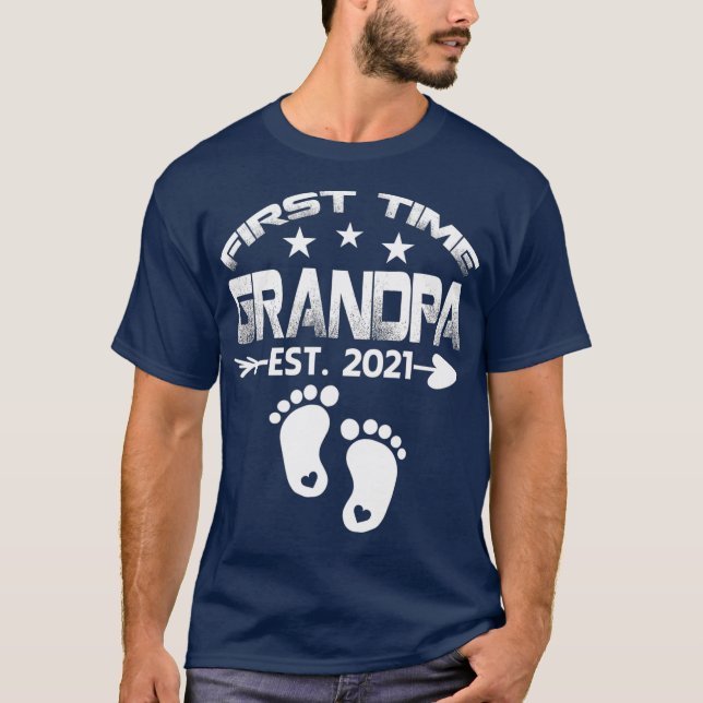 T-shirt Premier grand-père 2021 Nouveau grand-père à être  (Devant)