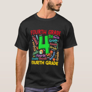 T-shirt Premier Jour De 4E Année De Retour À L'École