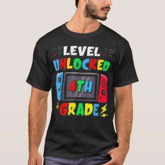 T-shirt Premier Jour De La 4Ème Année Niveau Débloqué Jeu