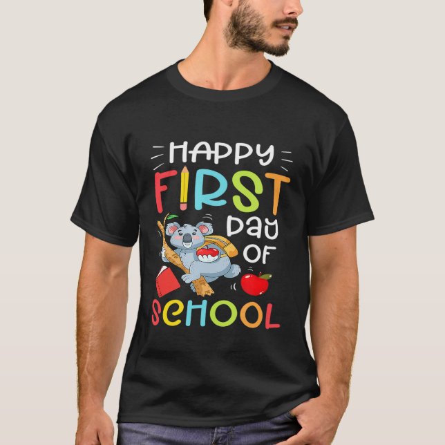 T-shirt Premier Jour De L'École Drôle Koala Ours (Devant)