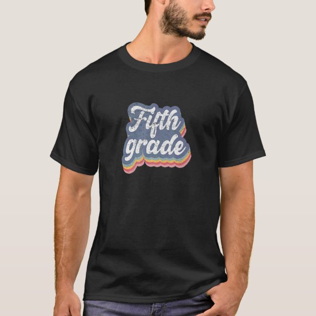 T-shirt Premier jour de l'école Enseignant de 5e année 1er (Devant)