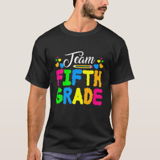 T-shirt Premier Jour De L'École Mignonne Équipe Cinquième