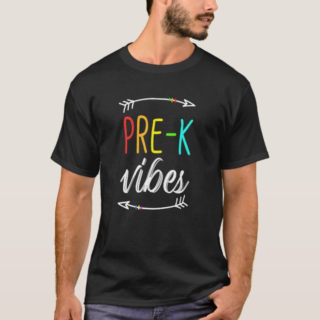T-shirt Premier Jour De L'École Pré K Vibes Conception Pou (Devant)