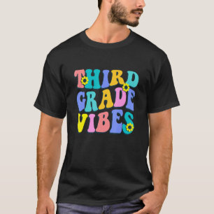T-shirt Premier Jour De L'École Rétro Vibes De Troisième A