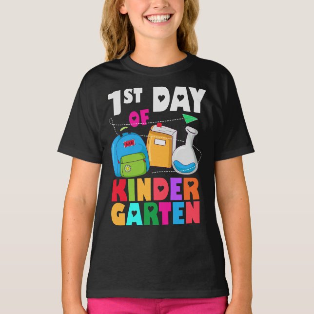 T-shirt Premier jour de maternelle Retour à l'école mignon (Devant)