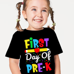 T-shirt Premier jour de pré-maternelle arc-en-ciel pour en